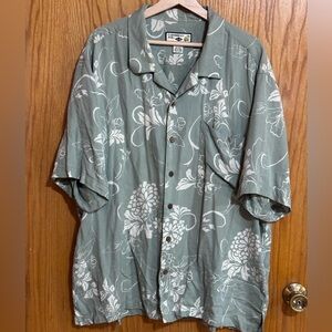 Caribbean Joe 100% silk men’s button‎ down casual shirt sz XXL